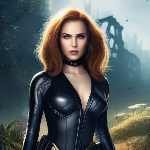 Cyberpunk Portrait of a Girl with Yellow Skirt