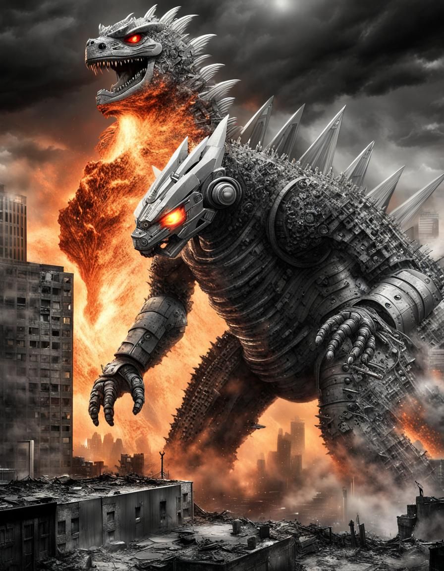 Mechagodzilla Destroys City in Atomic Explosion