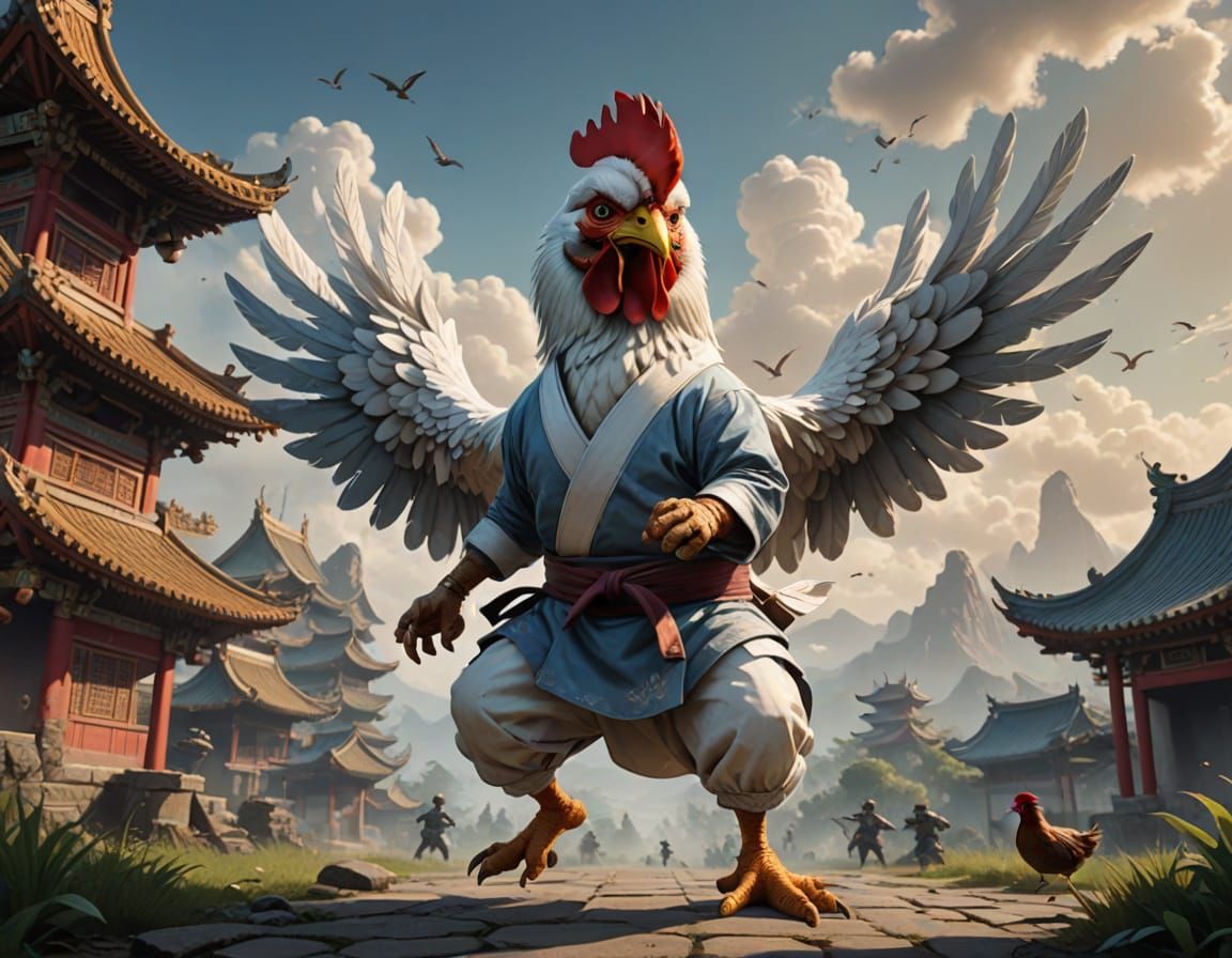 Fierce Karate Baby Battles Gargantuan Rooster in Chinese Cou...