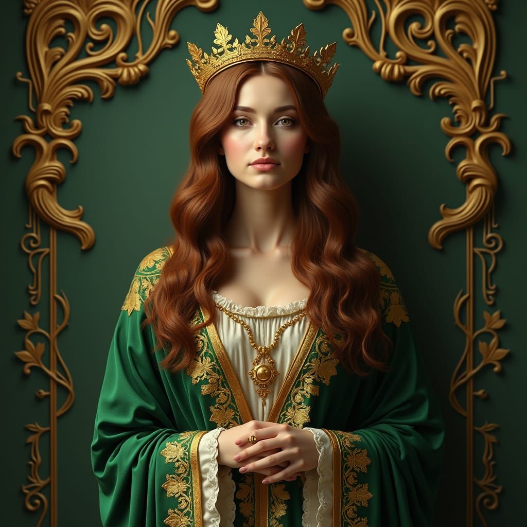 Ethereal Byzantine Queen in Golden Robes