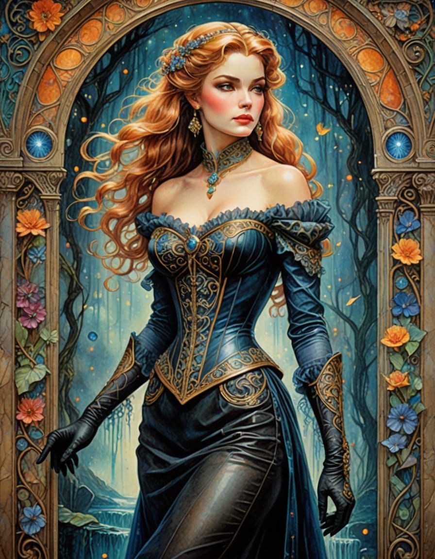 Art Nouveau Pinup Portrait of Ann-Margret