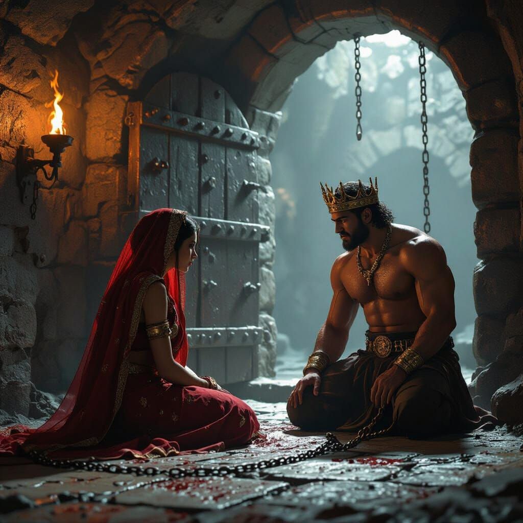 Gloomy Dungeon Scene in 3D Animation Style