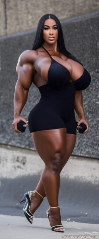 Voluptuous Female Bodybuilder Posing for Camera