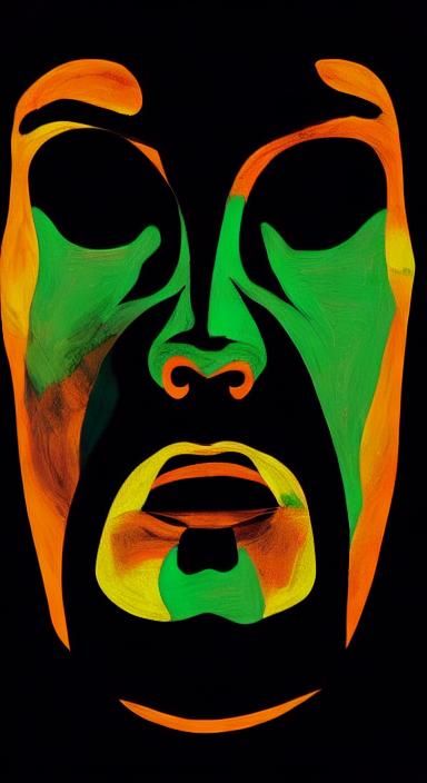 Expressionistic Scary Face in Dark Tones