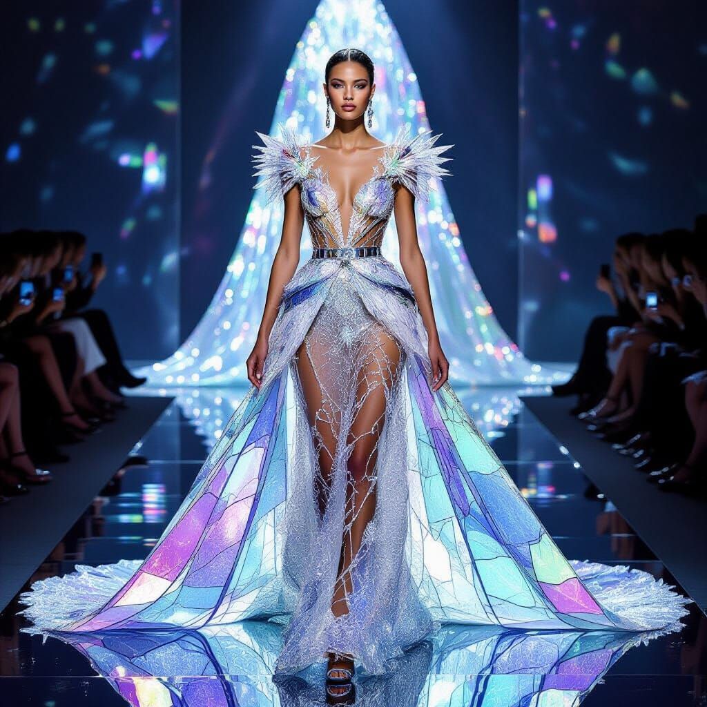 Glass Haute Couture Gown: Wearable Sculpture