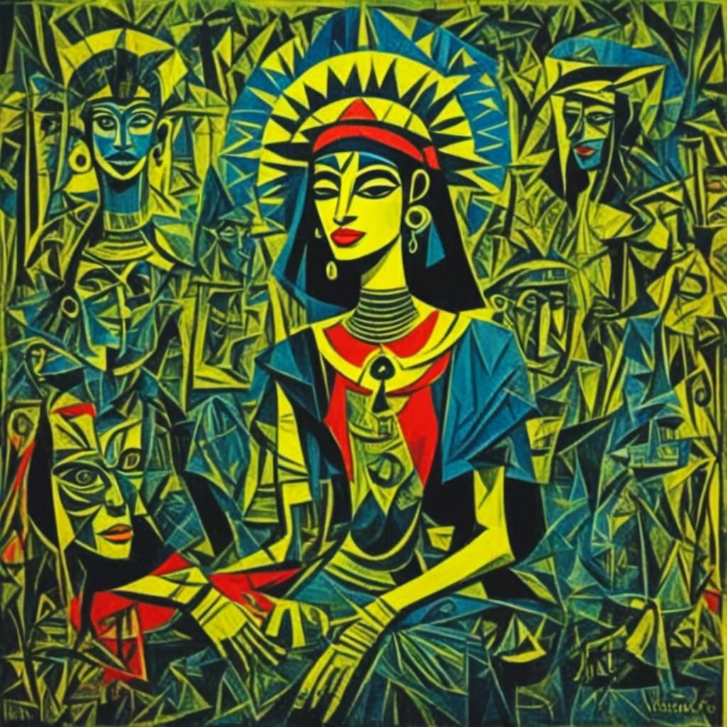 Lush Jungle Scene with Cleopatra's Golden Touch