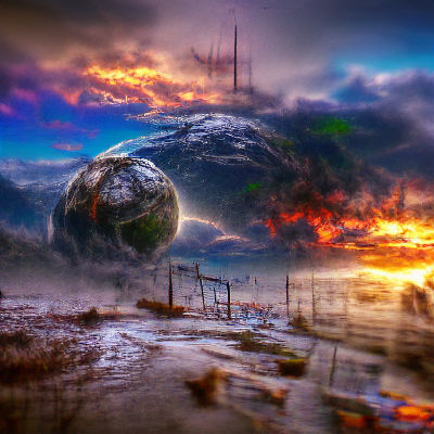 Apocalyptic End of World Concept Art in HDR