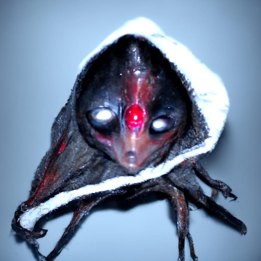Hooded Red-Eyed Alien Creature