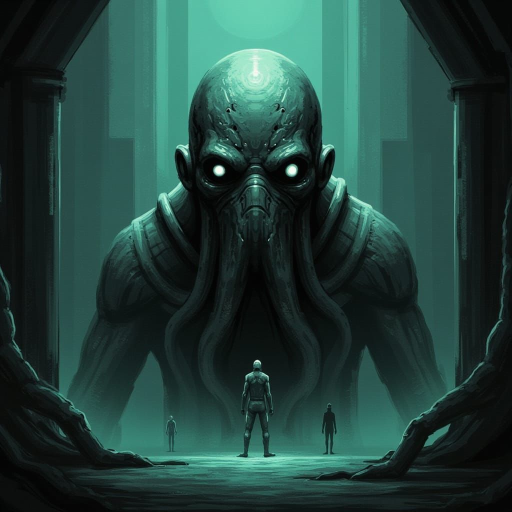 Cthulhu in Gothic Sepia-Ink Style