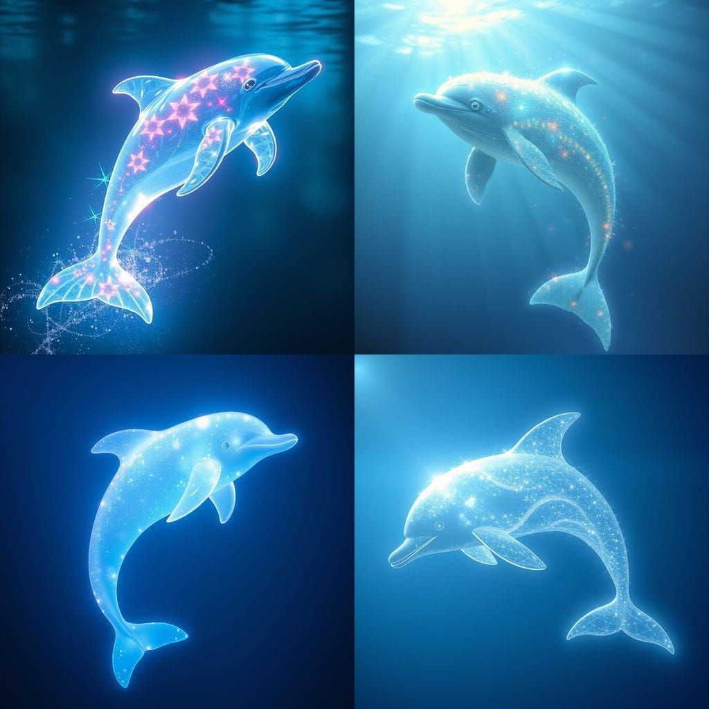 Ethereal Dolphin Spirit Made of Light and Energy