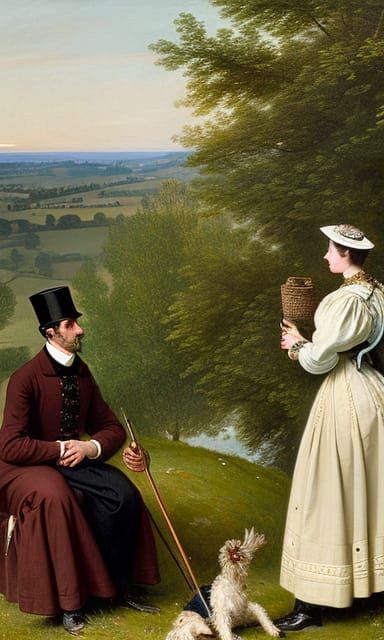 Victorian Vicar Points Pistol: Detailed Historical Illustrat...