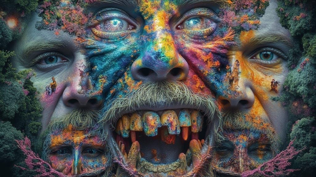 Hidden Faces and Figures in Surreal Illusions