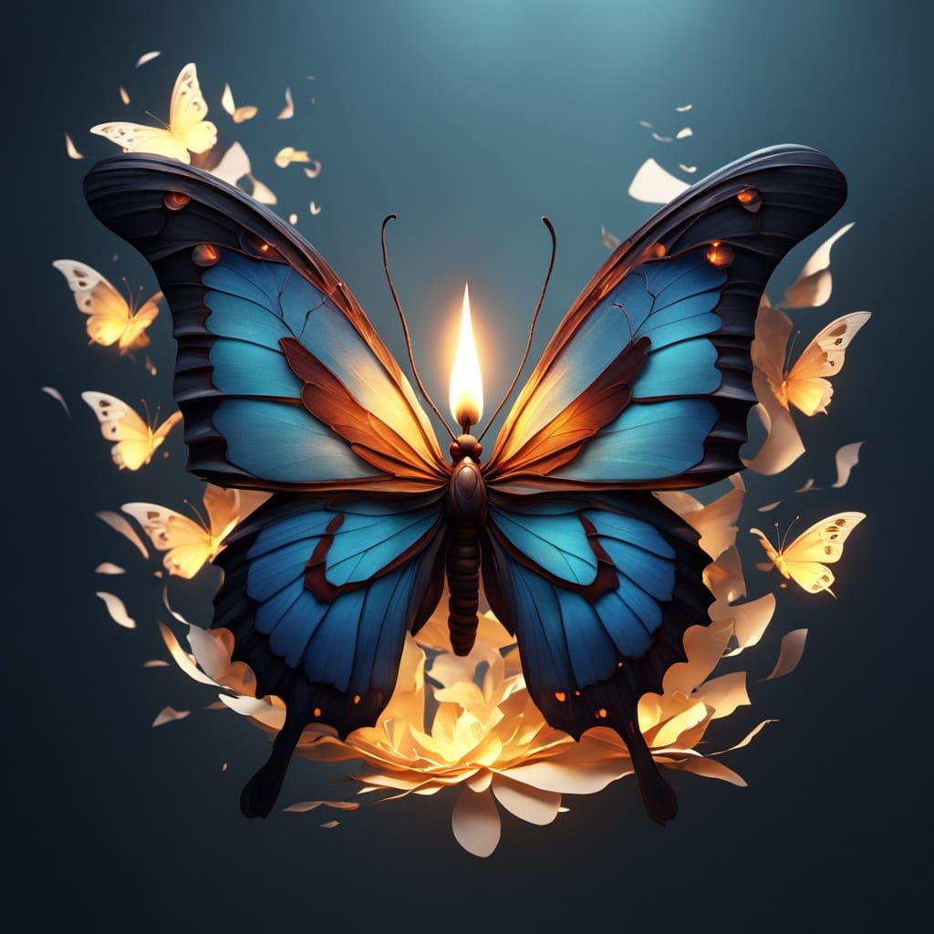 Paper Butterfly Flitting Between Realities