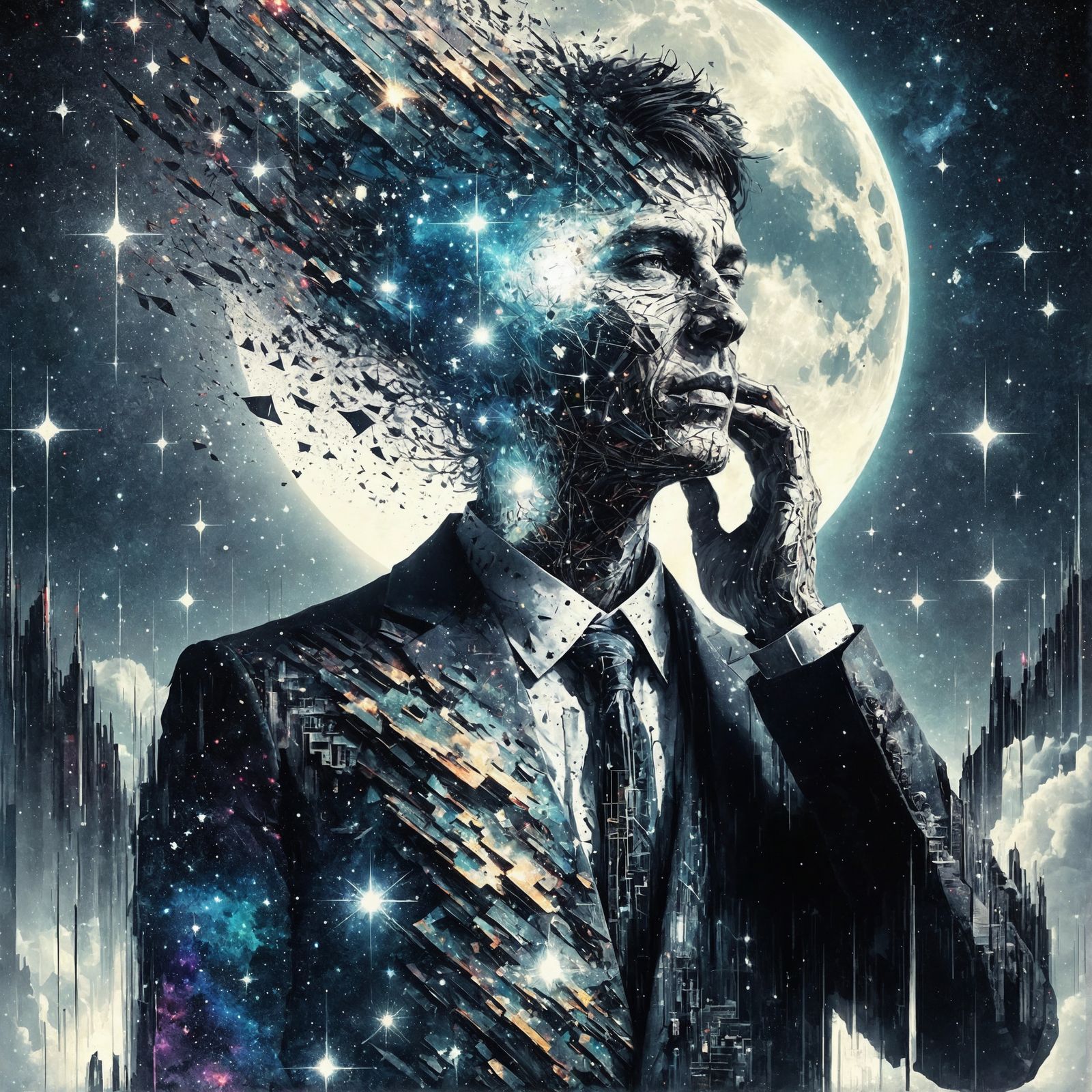 Dramatic Star Fragmentation in Manga Anime Style