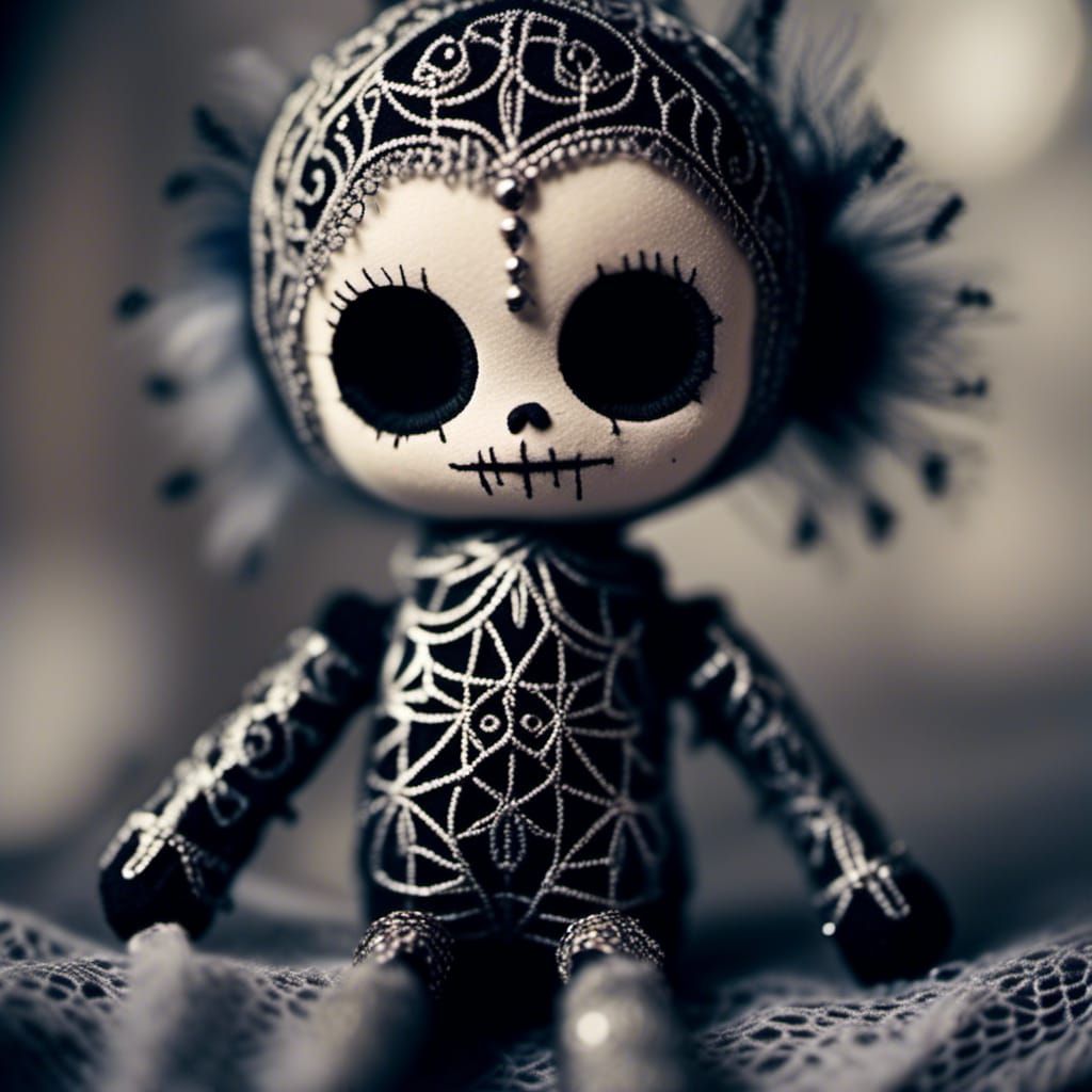 Macabrepunk Voodoo Doll with Filigree Design