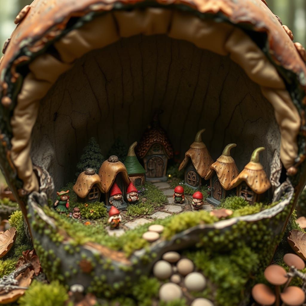 Enchanted Mushroom Village: A Fairy Tale Illustration