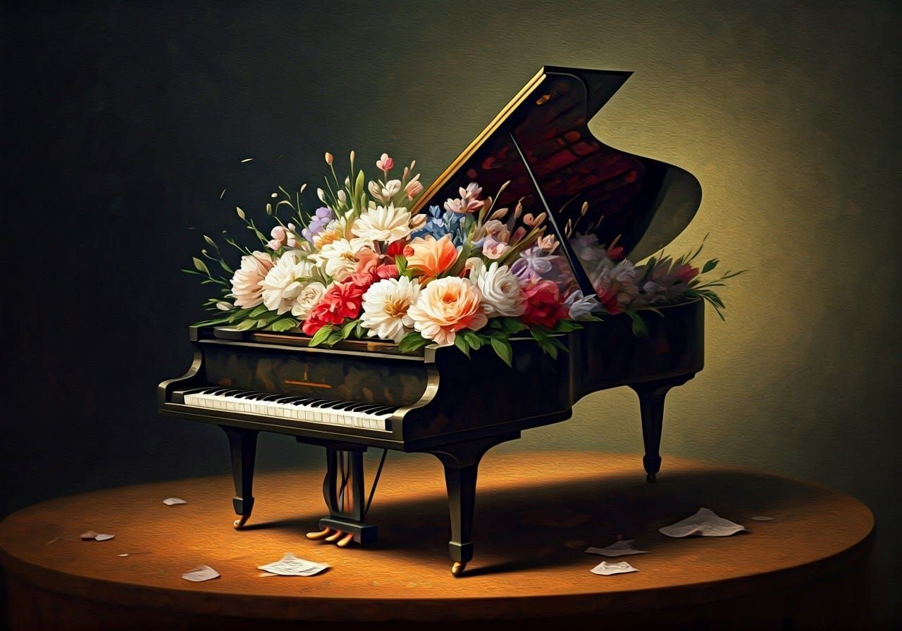 Floral Piano: An Epic Impressionist Arrangement