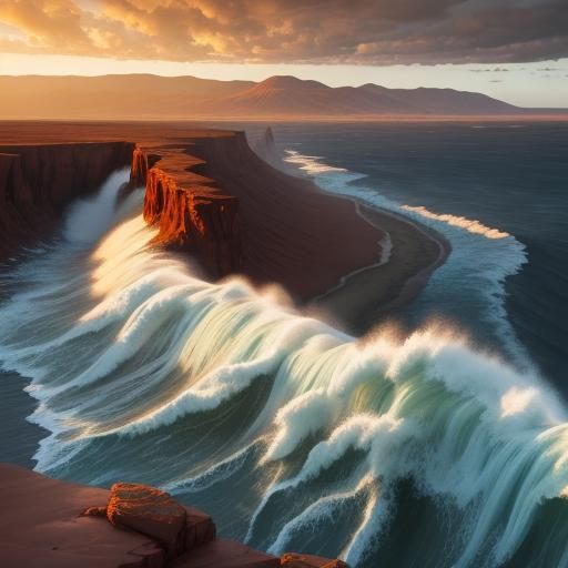 Atacama Desert Flood in Oil Painting Style