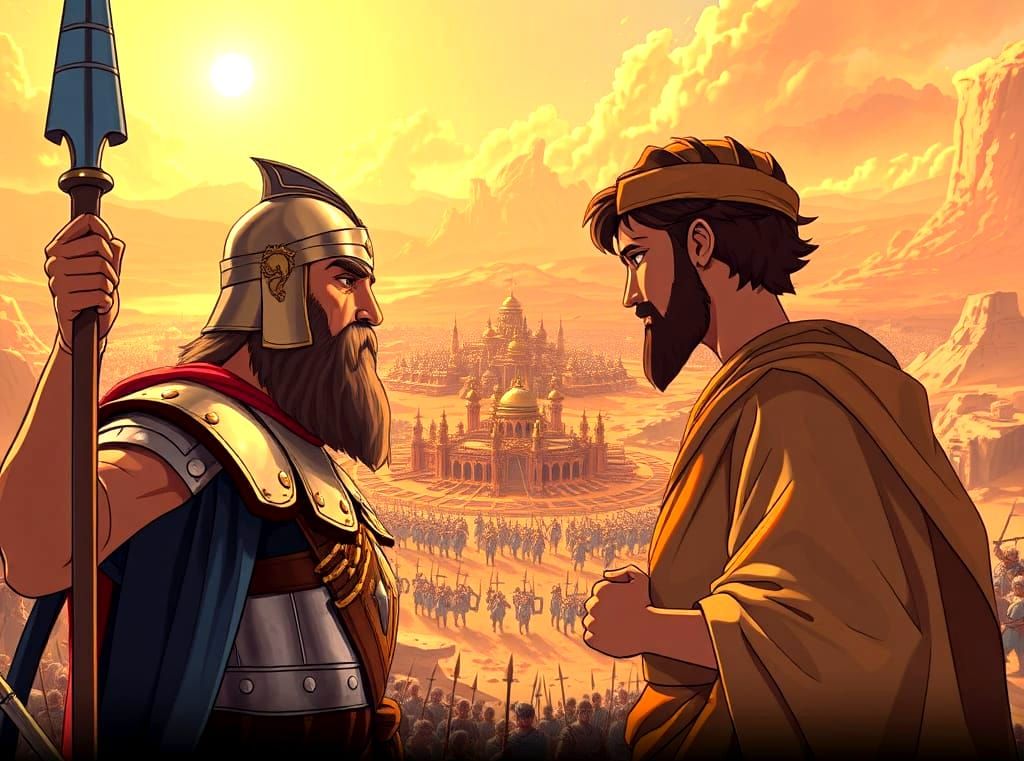 Epic Biblical Showdown: King Saul and King David Face Off