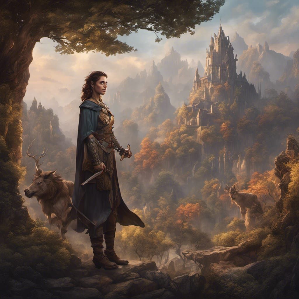 Attractive Female Herder in Dungeons and Dragons Style