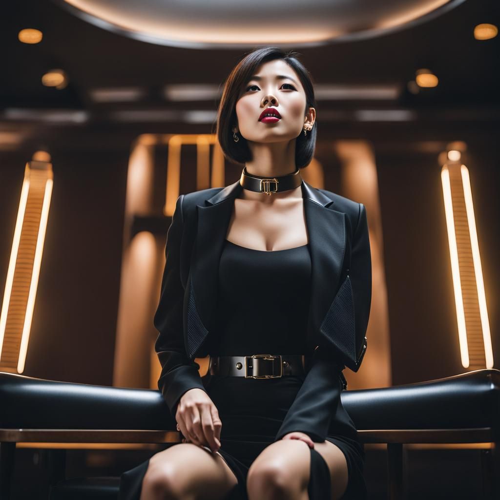 Asian Woman with Leather Choker