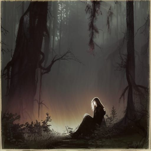 Demonic Forest Fire: Dark Fantasy Concept Art