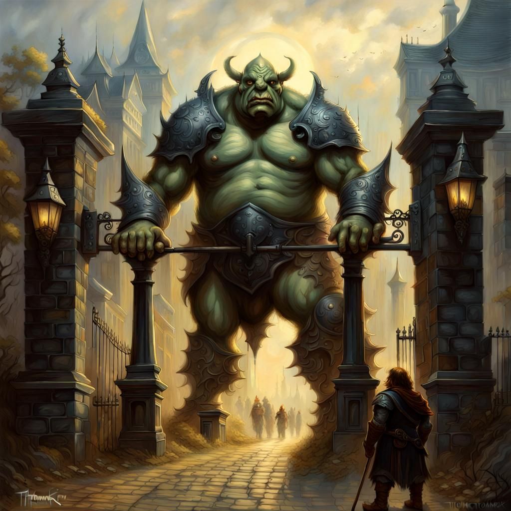 Armored Ogre Guards Ethereal City Gate