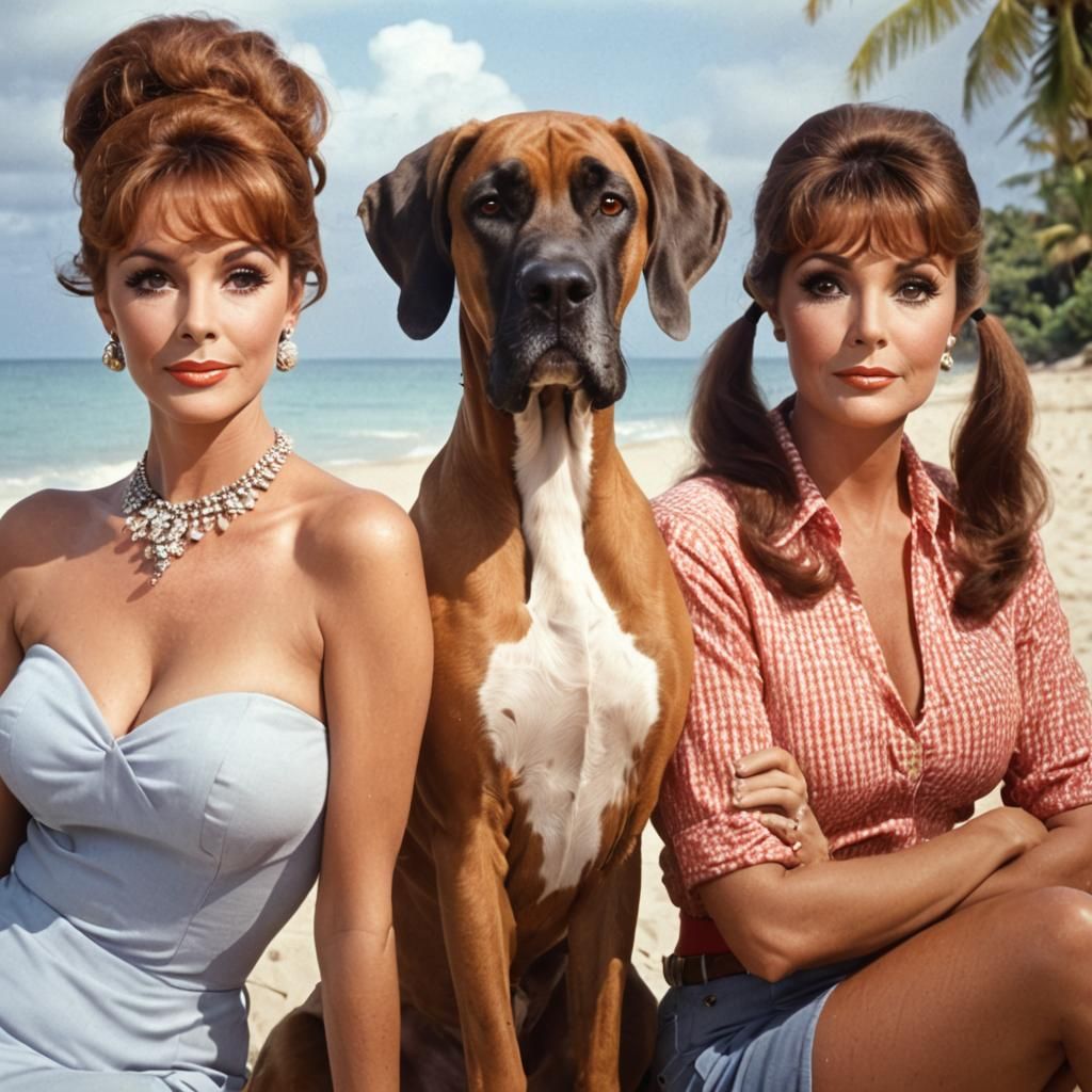 Gilligan's Island Promo Still with Great Dane
