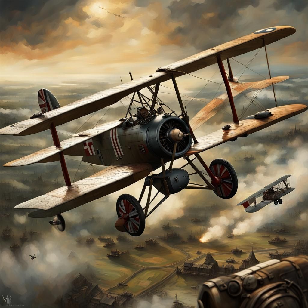 Fokker Dr.I in World War I Battle Scene