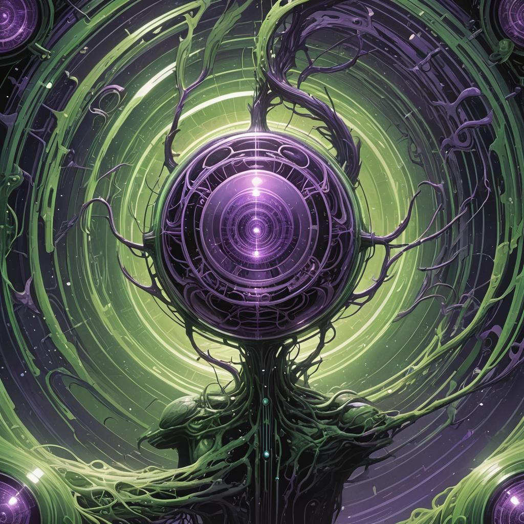 Glowing Pineal Gland in Biomechanical Concept Art