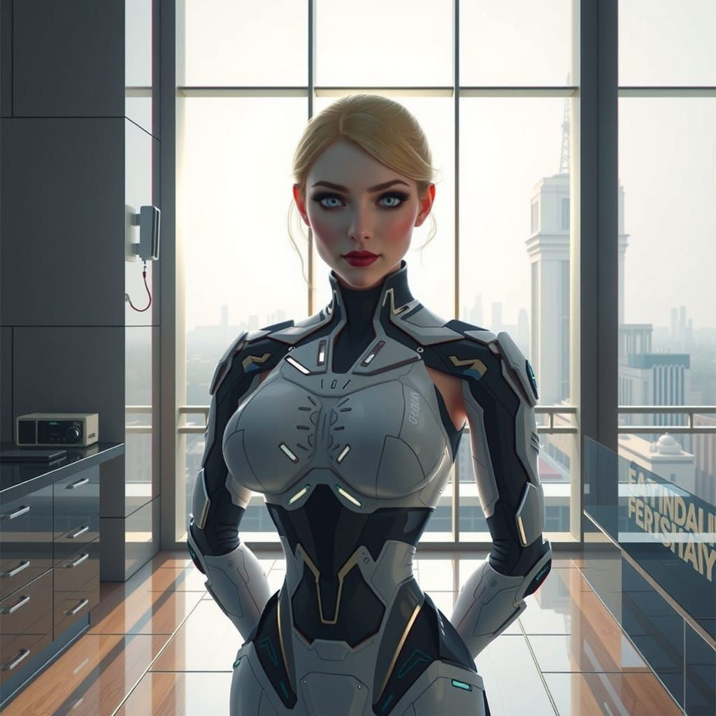 Cyberpunk Goddess of Code and Metal