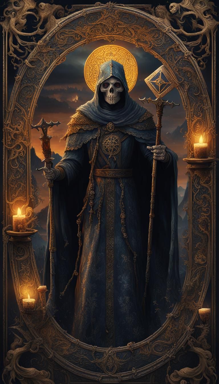 Medieval Death Tarot Card in Detailed Digital Painting
