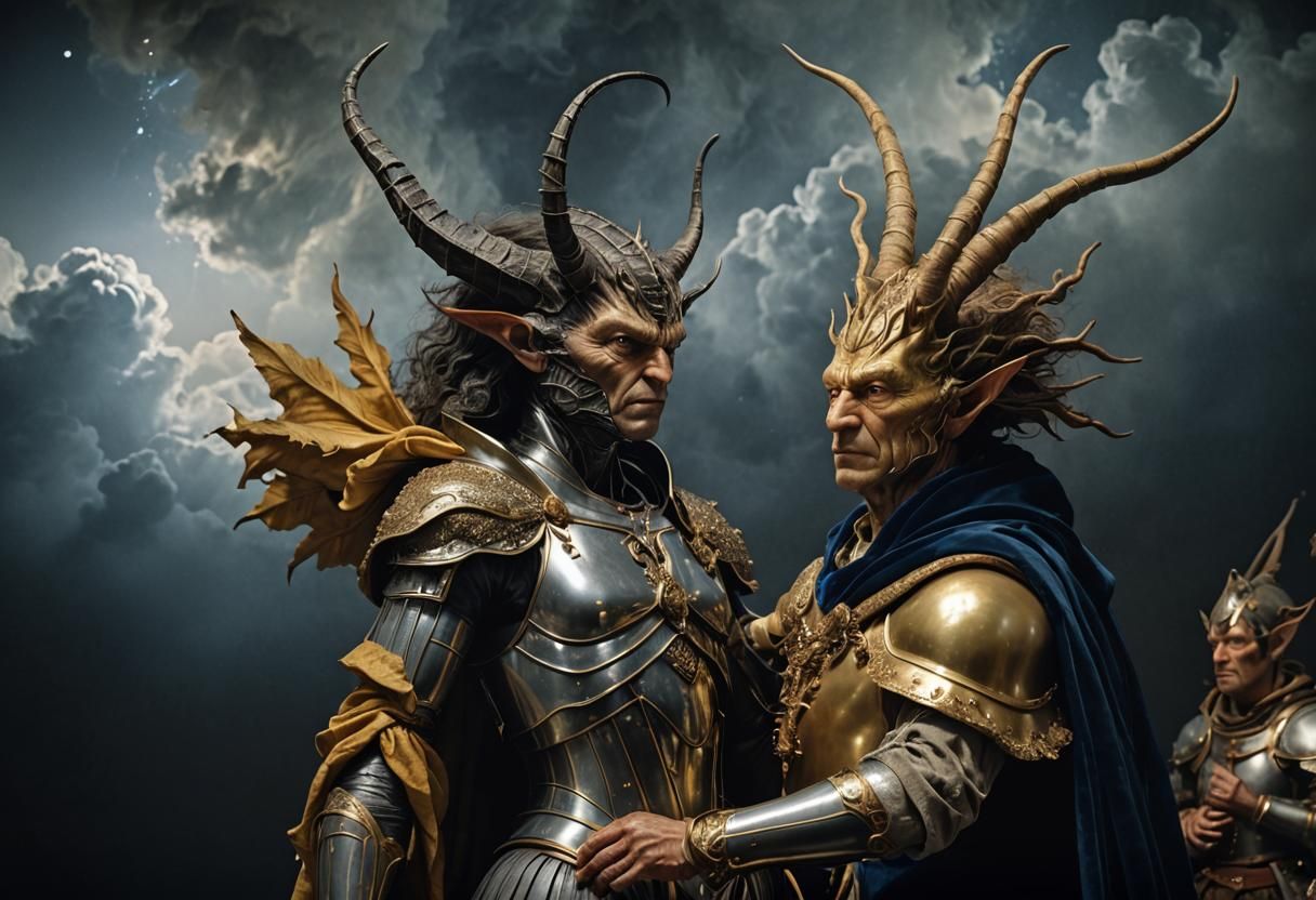 Old Master Paintings Party with Alien Characters