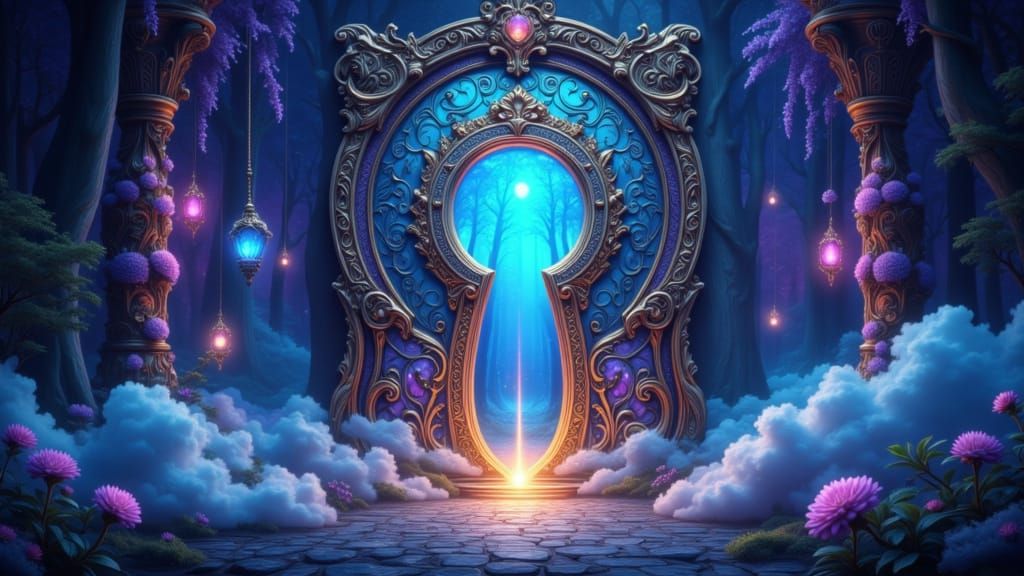 Ethereal Dreamscape Cosmic Portal Illustration