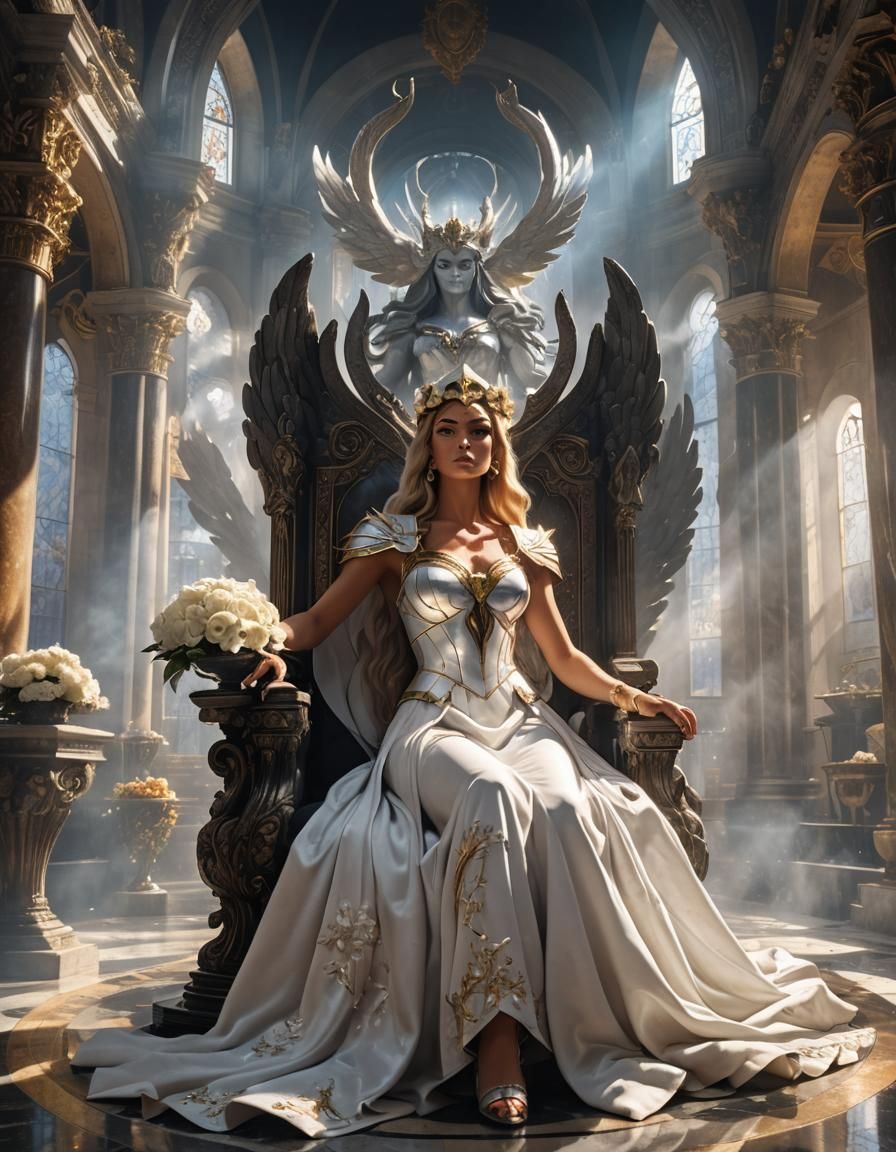 She-Ra, Angel of Coffee, on Gothic Throne