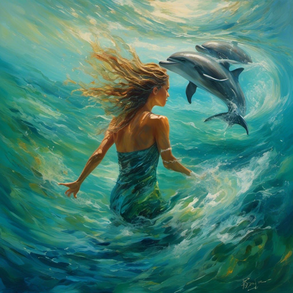 Oceanographer's Free Spirit: A Magical Realism Painting