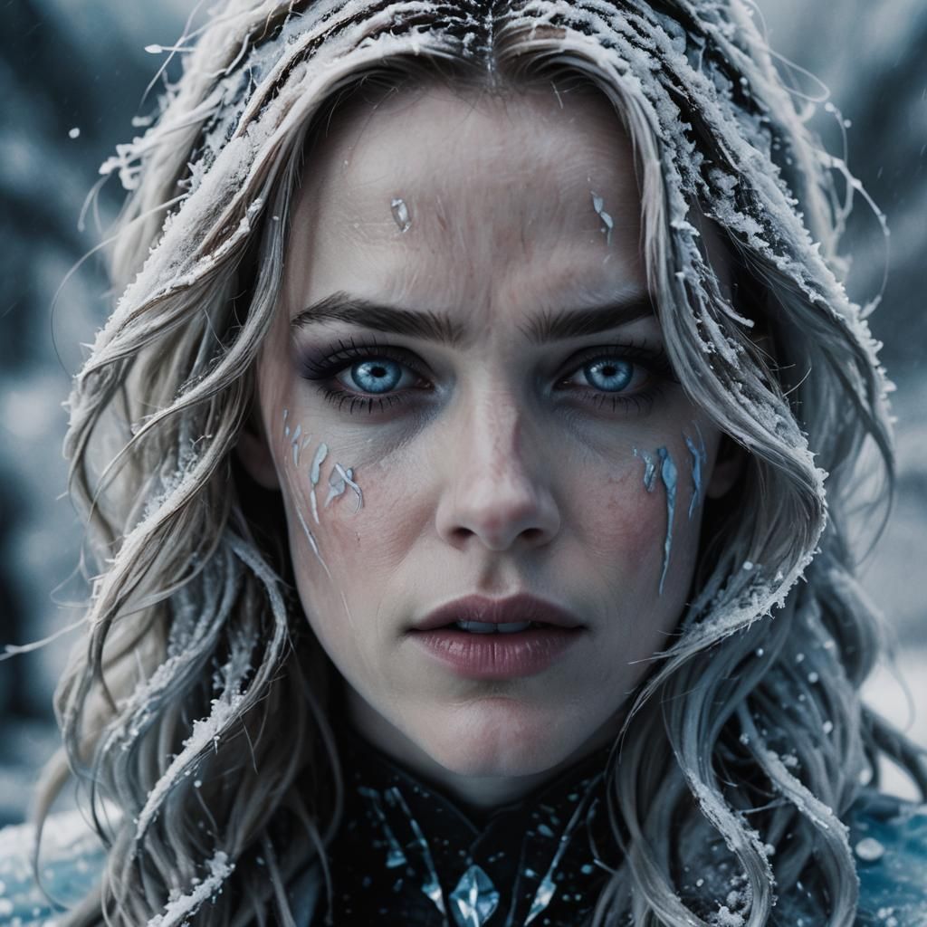 Killer Frost Portrait in Dramatic Cinematic Style