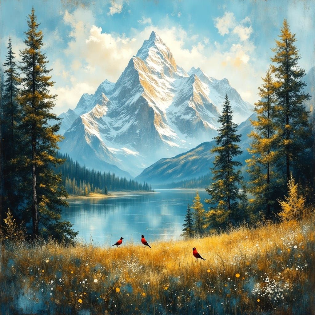 Majestic Grand Teton Landscape Oil Painting