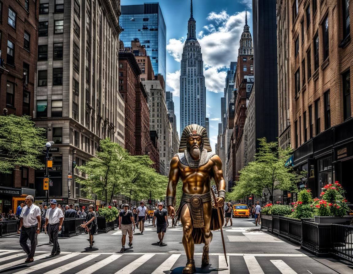 sumerian god walking at NYC