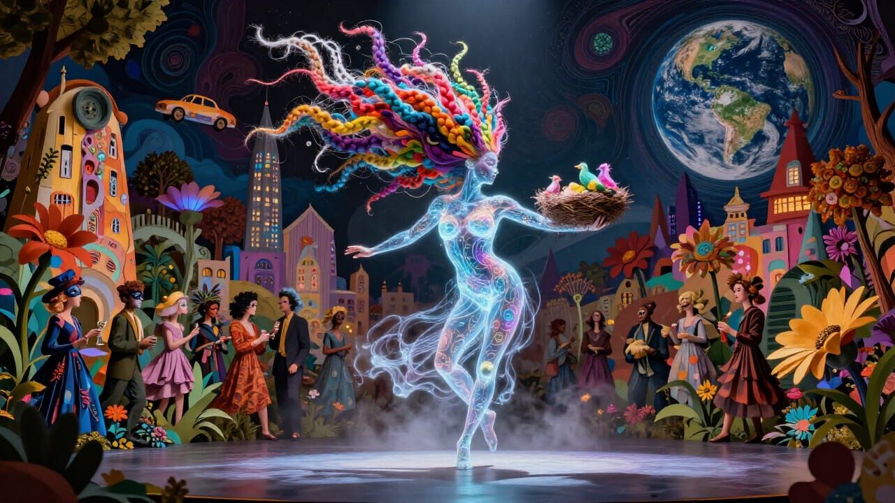 Dancer's Transformation: Hair Erupts in Vibrant Braids