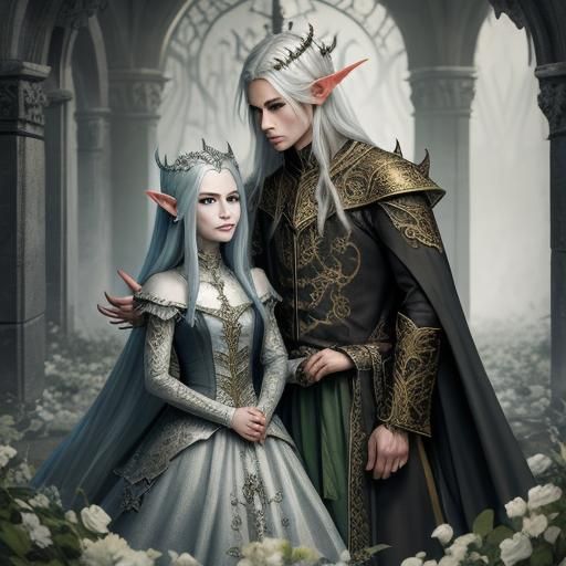 Romantic Demon King and Elven Queen Couple