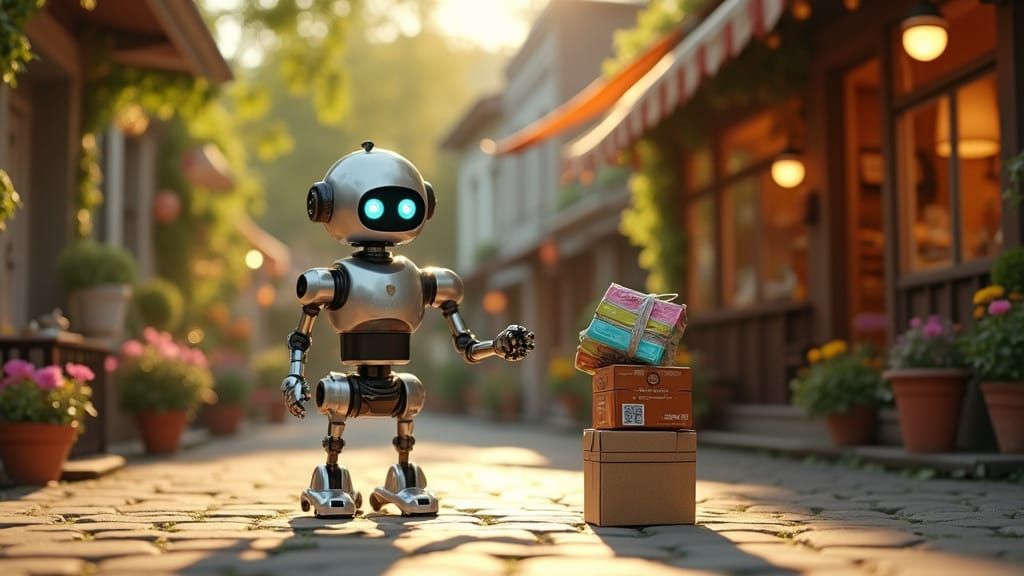Charming Robot Delivers in a Quaint Small Town