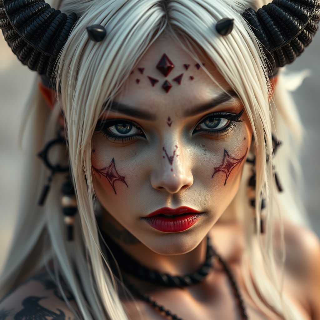 Chinese She-Devil Portrait on Beach