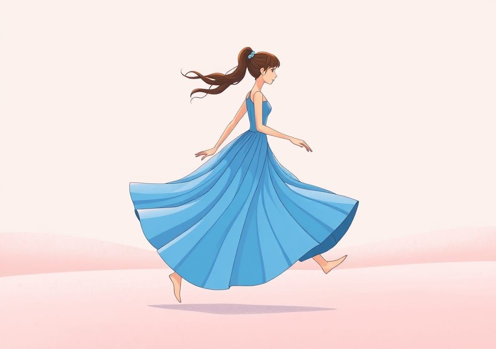 Anime Princess Running with Manga Speed Effect