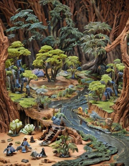 Stunning 3D Diorama of Exotic Alien World