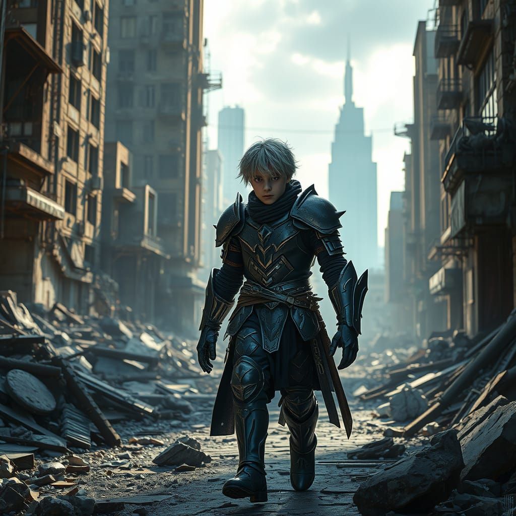 Surreal European Youth Walks Through Futuristic Ruins in Hig...