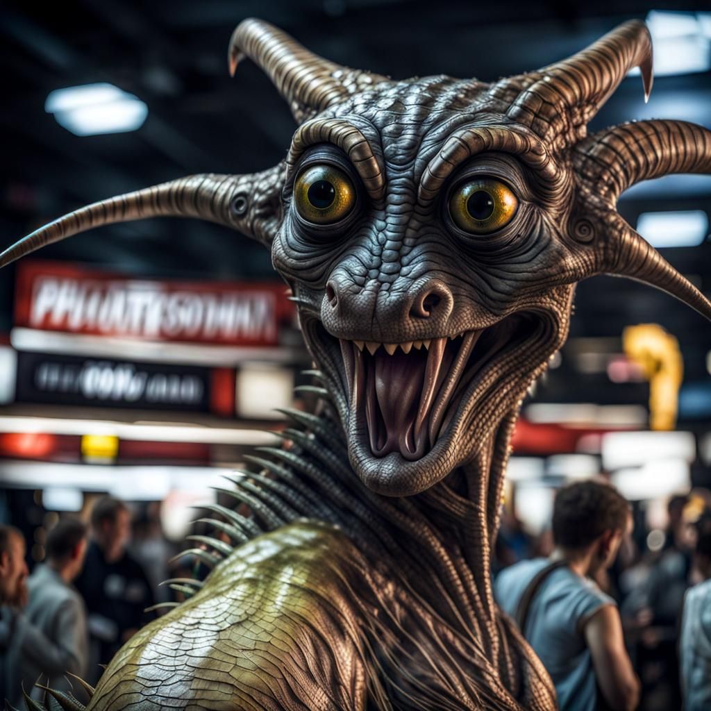 Photorealistic Alien Characters in Subdued Lighting