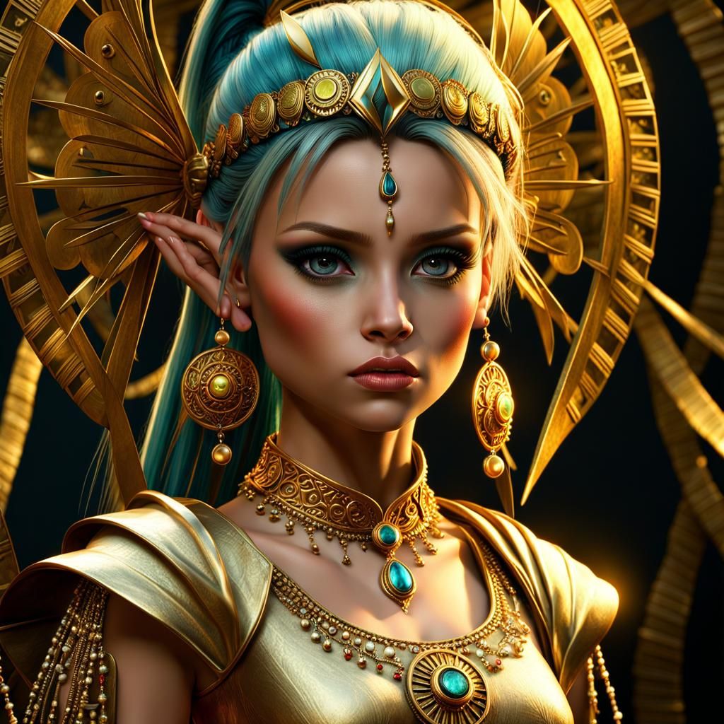 Detailed Tinkerbell with Tribal Jewelry in Vivid Colors