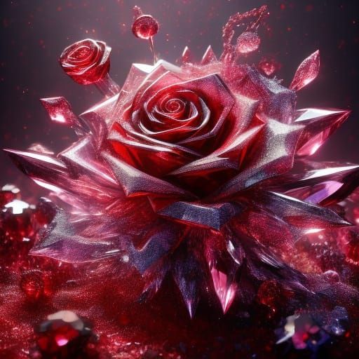 Crystalline Rose: A Digital Art Creation