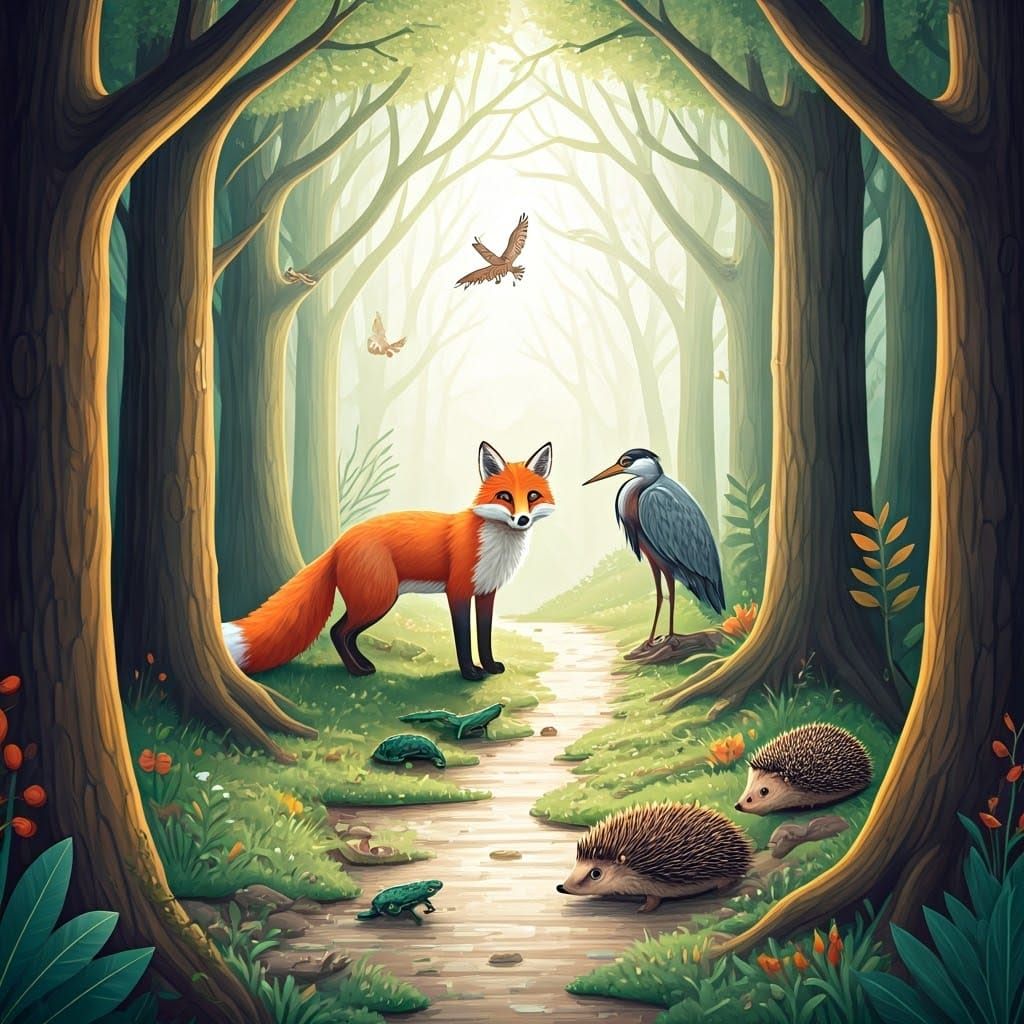 Animals of Farthing Wood: Watercolour Journey Illustration